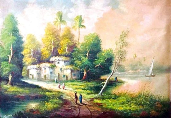 Simplicité rurale Peinture à l'huile